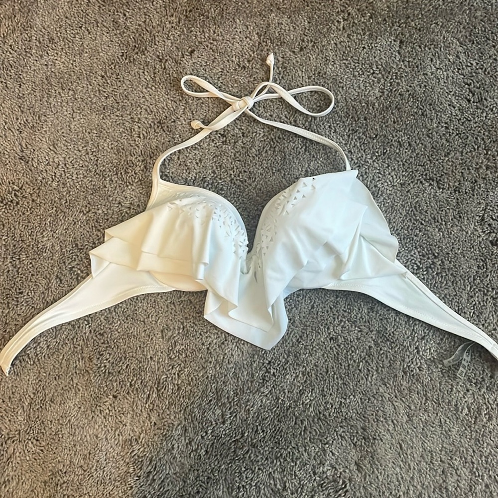 PINK flounce bikini top size M